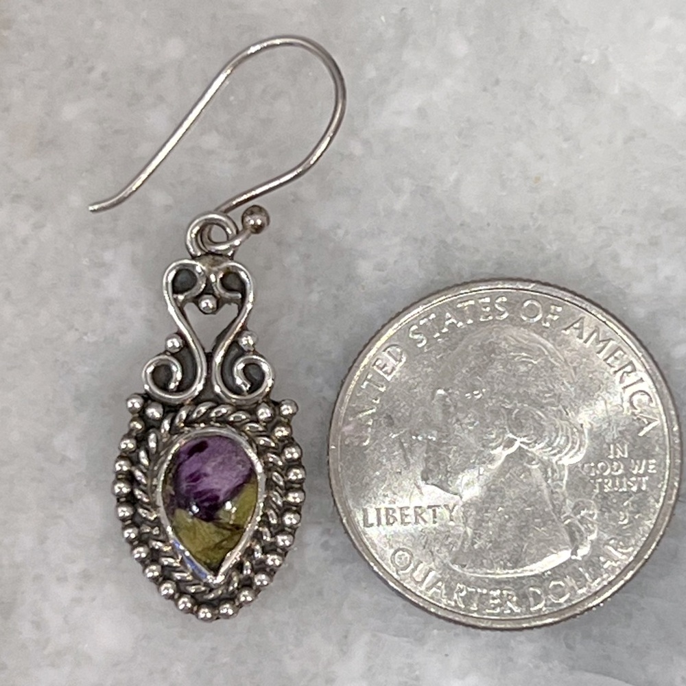 Tasmanian Stichtite Sterling Silver Drop Earring - Picture 10 of 10